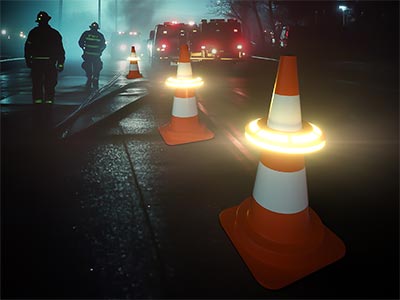 Blinklykter på kjegler