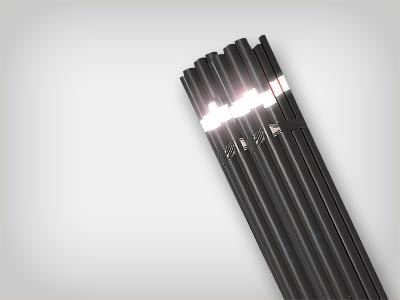 Brøystikk i sort plast med refleks