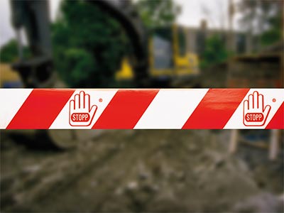 Rød/hvit sperrebånd